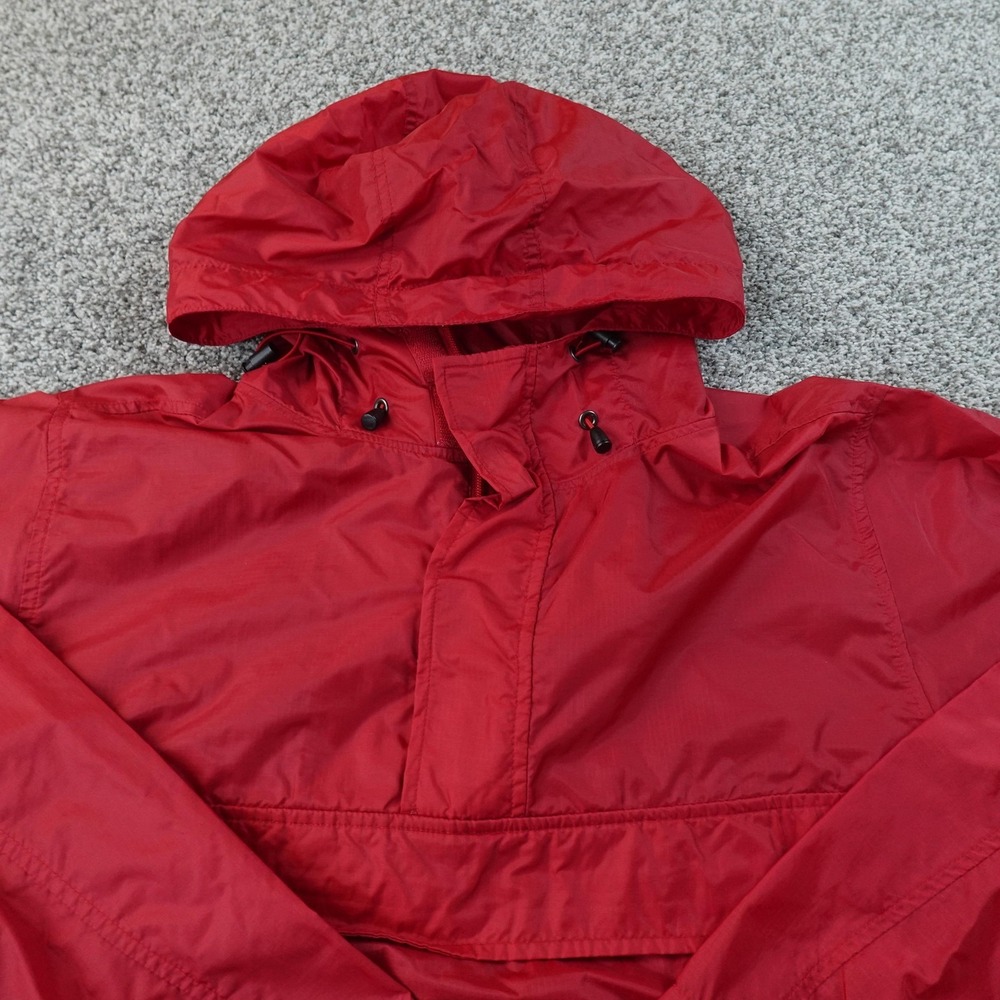 VTG Gap Jacket Mens M Red Hooded Anorak Pullover‎ 1/4 Zip Windbreaker Coat Y2K